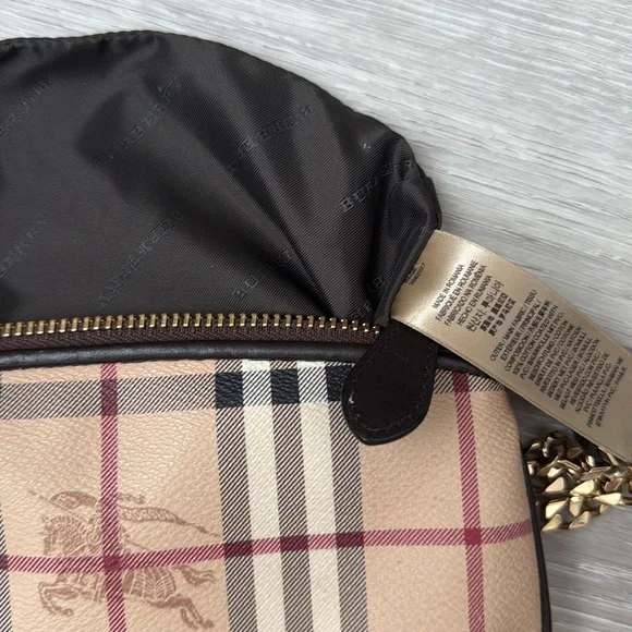 Burberry Haymarket Check Clara Pochette in Chocolate | EUC - Picture 5 of 12